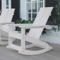 Flash Furniture White Modern Poly Resin Adirondack Rocking Chair JJ-C14709-WH-GG